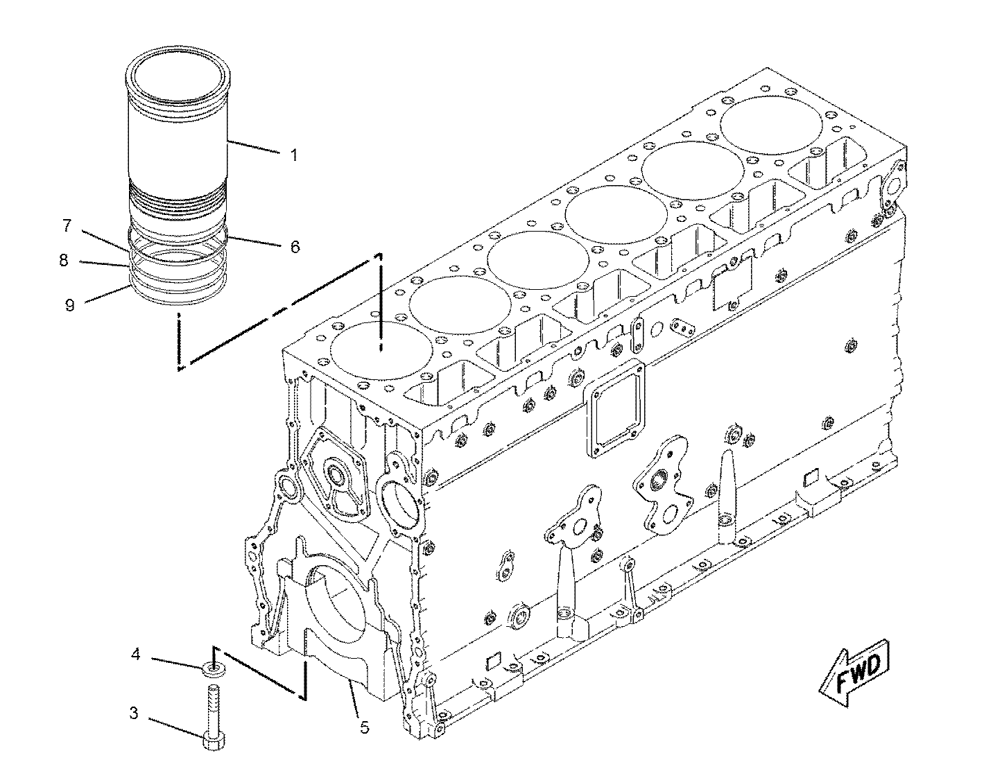 New 1609874 Single Cylinder Liner Replacement suitable for Caterpillar C15